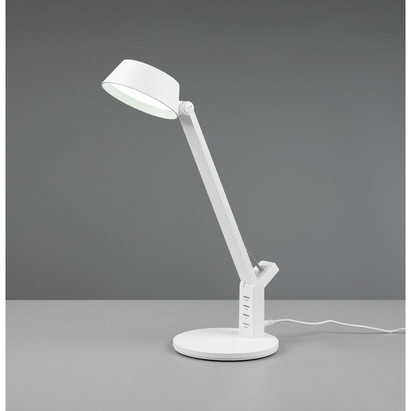 Lampa stołowa LED ze ściemniaczem w matowym białym kolorze (wysokość 40 cm) Ava – Trio-image-3