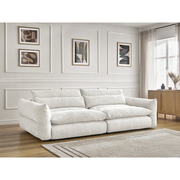 Biała sofa z tkaniny szenilowej 276 cm Neil – Bobochic Paris-image-1