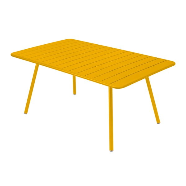 Żółty stół metalowy Fermob Luxembourg