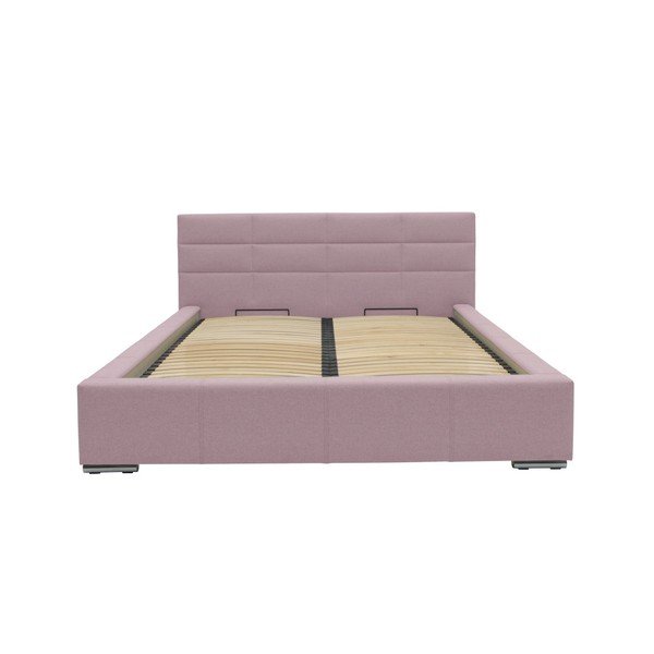 Jasnoróżowe łóżko 2-osobowe Mazzini Beds Reve, 140x200 cm-image-4
