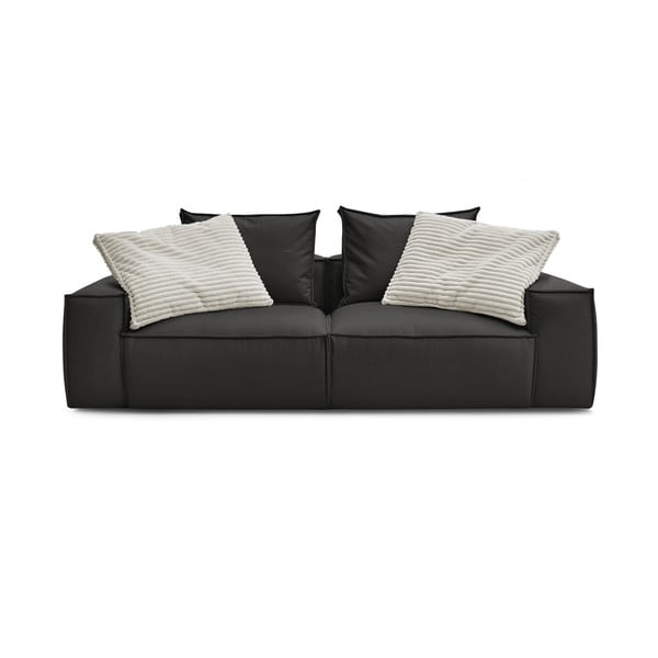 Czarna sofa z imitacji skóry 260 cm Boheme – Bobochic Paris-image-3