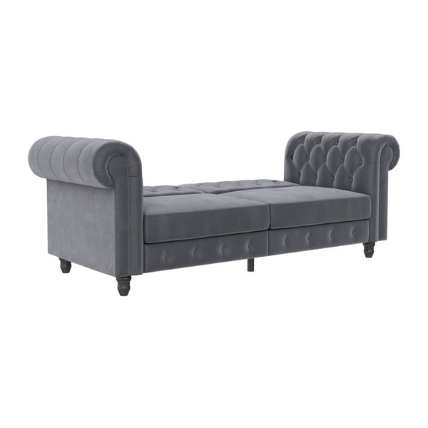 Ciemnoszara aksamitna rozkładana sofa 236 cm Felix – Støraa-image-3