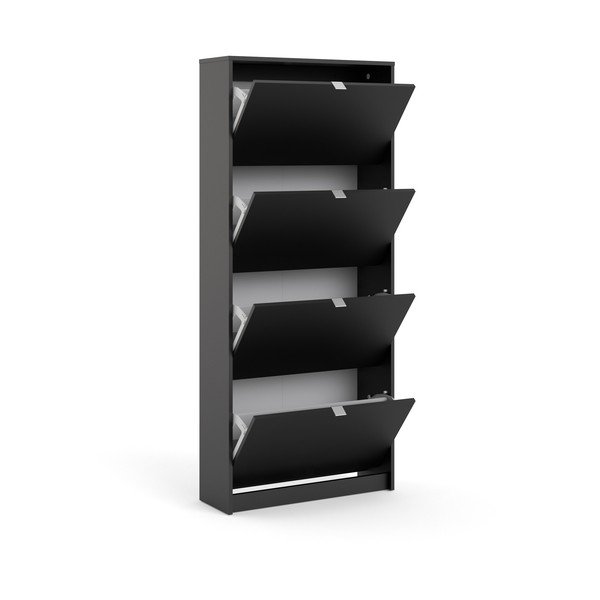 Czarna uchylna szafka na buty Shoes – Tvilum-image-3