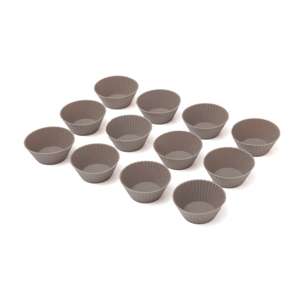 Zestaw 12 silikonowych foremek do muffinów Mini Grey Cupcakes