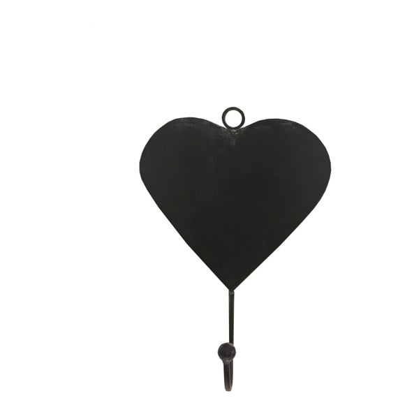 Czarny haczyk metalowy w kształcie serca Antic Line