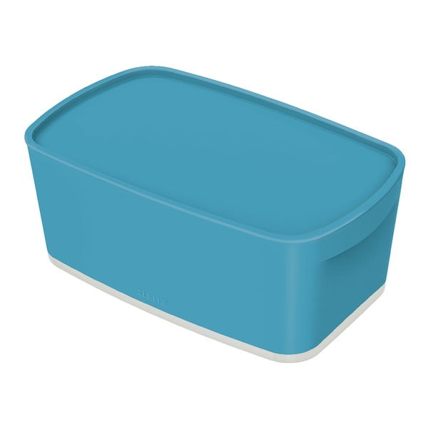 Niebieski przenośny pojemnik z pokrywką MyBox – Leitz
