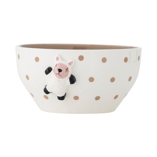 Biała/brązowa kamionkowa miska dla dzieci ø 14 cm Dolly – Bloomingville Mini