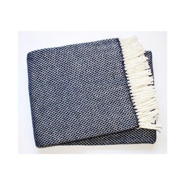 Granatowy pled z domieszką bawełny Euromant Zen, 140x180 cm