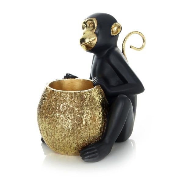Czarna figurka dekoracyjna w kształcie małpy 360 Living Primate 222