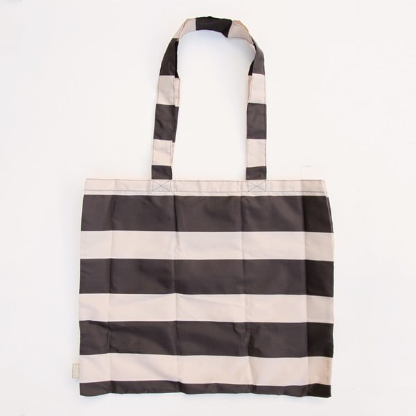 Czarno-biała składana torba Caroline Gardner Super Stripe Foldway