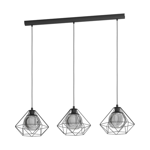 Czarna lampa wisząca ze szklanym kloszem VERNHAM – EGLO