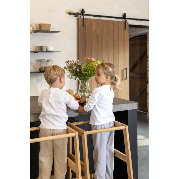 Pomocnik kuchenny dla dzieci z litego drewna dębowego w naturalnym kolorze Forrest – Vipack-image-3