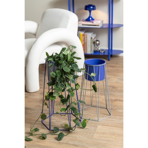 Niebieska metalowa lampa stołowa (wysokość 20 cm) Moda Retro – Leitmotiv-image-3