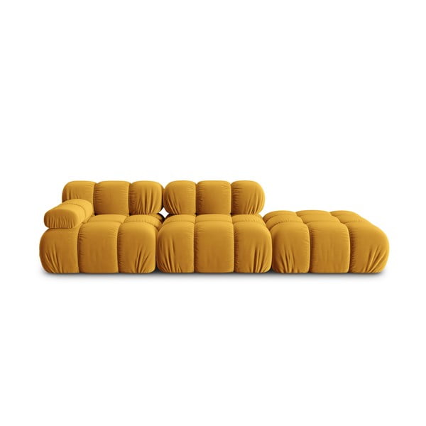Żółta aksamitna sofa 282 cm Bellis – Micadoni Home