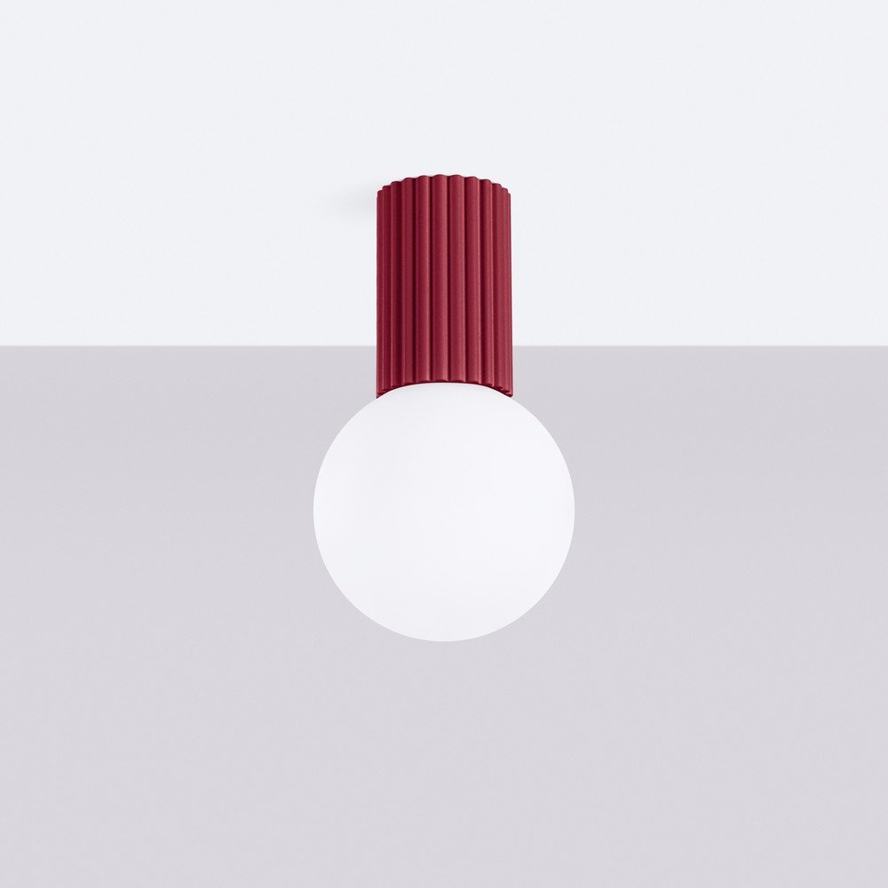 Bordowa lampa sufitowa ze szklanym kloszem ø 12 cm Orbital – Sollux (zdjęcie 9)