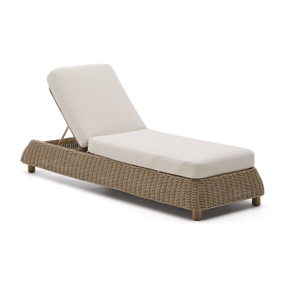 Ceglasty rattanowy regulowany leżak ogrodowy Meria – Kave Home