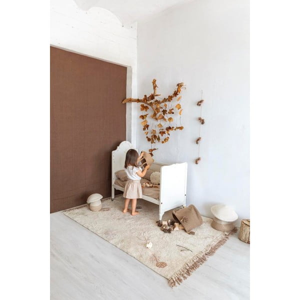 Kremowy bawełniany dywan dziecięcy tkany ręcznie odpowiedni do prania 140x200 cm Pine Forest – Lorena Canals-image-3