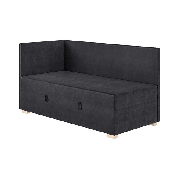 Ciemnoniebieskie narożne łóżko dziecięce ze schowkiem i materacem 90x200 cm Flexi – Ghado-image-4