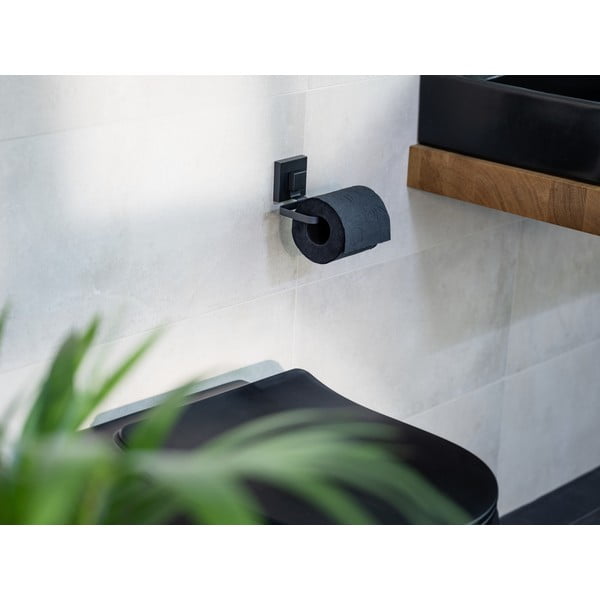 Czarny samoprzylepny uchwyt na papier toaletowy ze stali nierdzewnej Quadro – Wenko-image-4
