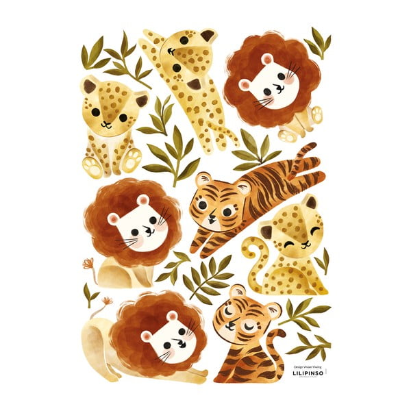 Naklejki dziecięce 30x42 cm Little Jungle Animals – Lilipinso