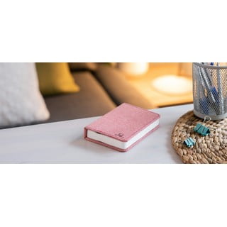 Różowa lampka stołowa LED w kształcie książki Gingko Booklight