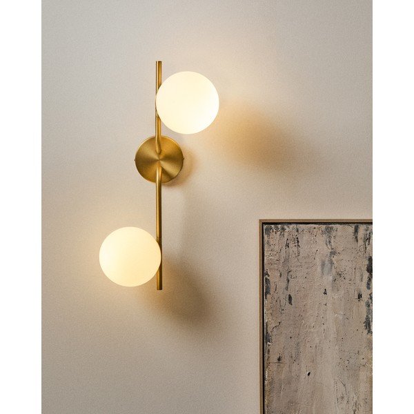 Kinkiet w biało-złotym kolorze Brisia – Kave Home-image-1