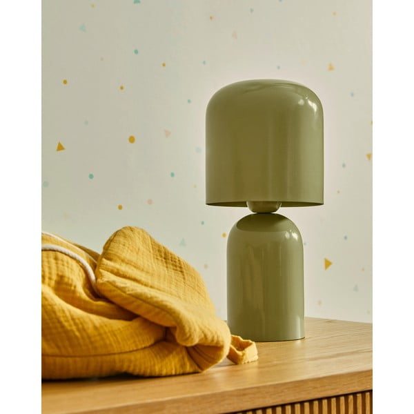 Zielona lampa stołowa z metalowym kloszem (wysokość 28 cm) Monze – Kave Home-image-2