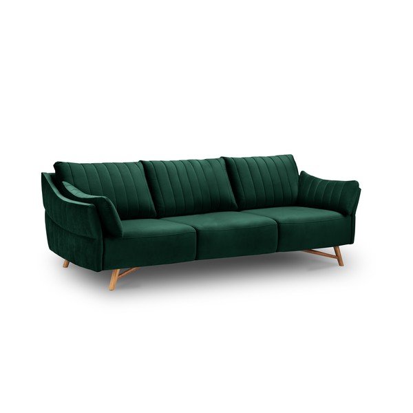 Ciemnozielona sofa z aksamitnym obiciem Interieurs 86 Elysée, 232 cm-image-4