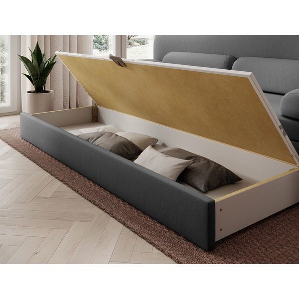Szarobrązowa aksamitna rozkładana/ze schowkiem sofa 236 cm Elioss – ELTAP-image-4
