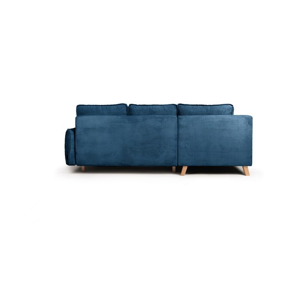 Niebieski sztruksowy rozkładany narożnik (lewostronny) Tori – Bonami Selection-image-4