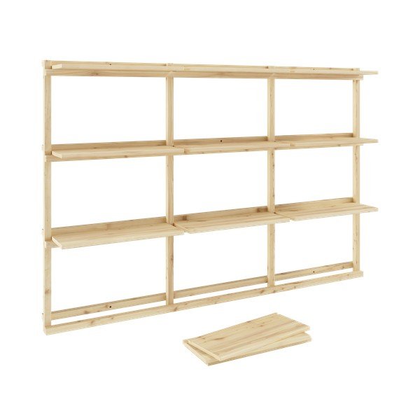 Regał ścienny z litego drewna sosnowego w naturalnym kolorze 192x127 cm Groove – Karup Design-image-4