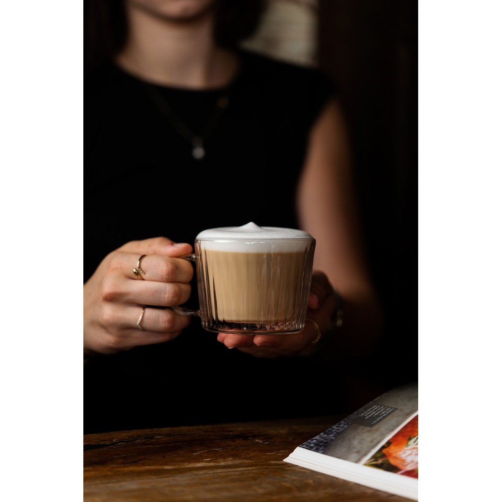 Szklane filiżanki zestaw 2 szt. do cappuccino 250 ml Livio Duo – Vialli Design (zdjęcie 5)