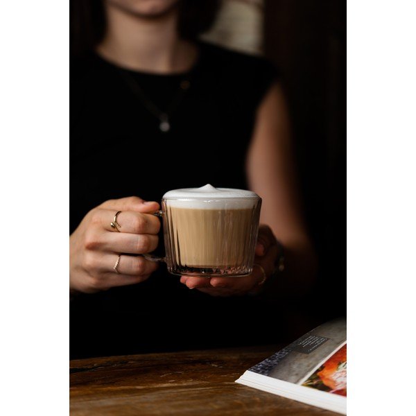 Szklane filiżanki zestaw 2 szt. do cappuccino 250 ml Livio Duo – Vialli Design-image-4