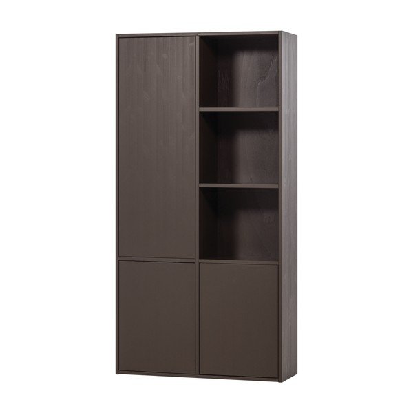 Ciemnobrązowa szafka modułowa z litego drewna sosnowego 108x215 cm Meggy – WOOOD