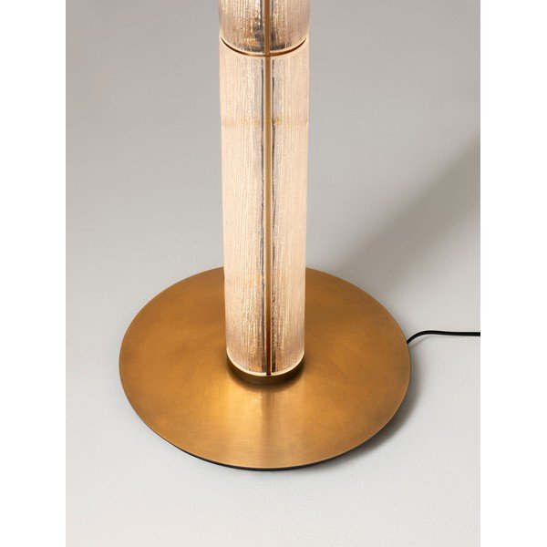 Metalowa lampa stojąca LED w kolorze mosiądzu ze szklanym kloszem (wysokość 165,5 cm) Gloree – Nova Luce-image-3