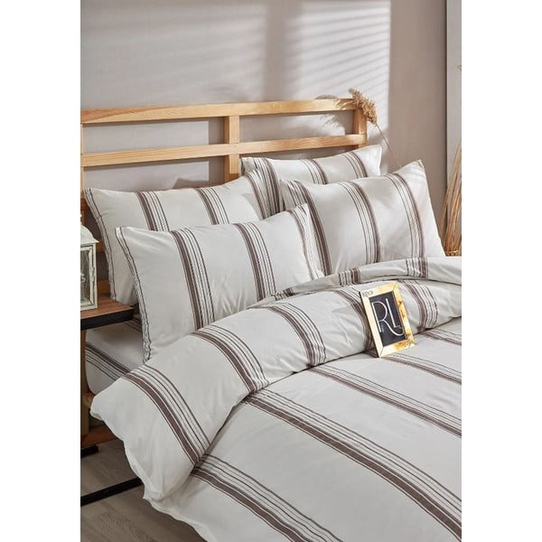 Brązowo-beżowa bawełniana pościel dwuosobowa 200x220 cm – Mila Home-image-2