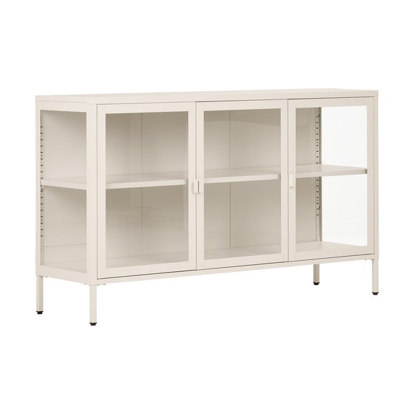 Kremowa stalowa witryna 140x85x40 cm Brisbane – House Nordic
