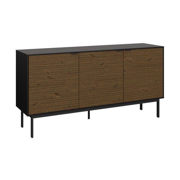 Czarna niska komoda w dekorze sosny 150x76 cm Soma – Tvilum-image-1