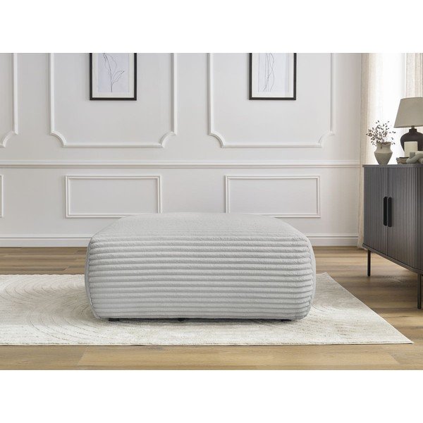 Jasnoszary sztruksowy podnóżek Lucien – Bobochic Paris-image-1