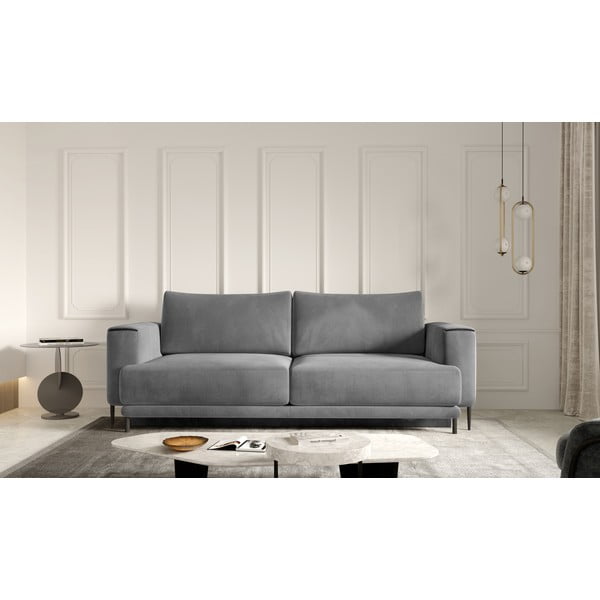 Szarobrązowa aksamitna rozkładana/ze schowkiem sofa 260 cm Dalia – ELTAP-image-1