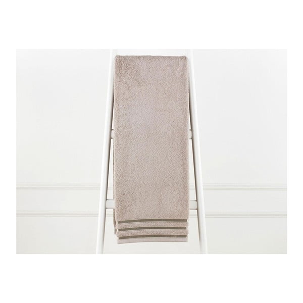 Szarobrązowy ręcznik bawełniany Emily, 90x150 cm