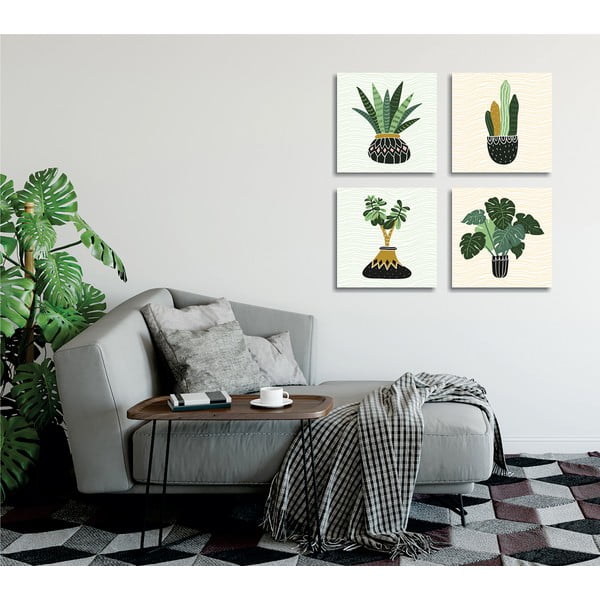 Obrazy zestaw 4 szt. 30x30 cm Plants – Wallity-image-1