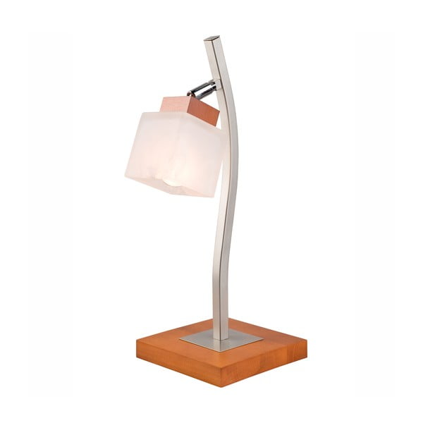 Brązowa lampa stołowa ze szklanym kloszem (wys. 45 cm) Dana – LAMKUR