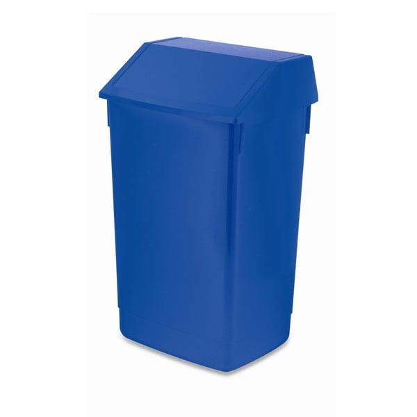 Niebieski kosz na śmieci z podnoszonym wiekiem Addis, 41x33,5x68 cm