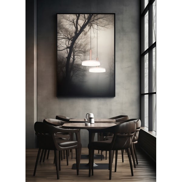 Lampa wisząca LED  w czarno-biało-złotym kolorze ze ściemniaczem i szklanym kloszem ø 22 cm Celeste – Trio-image-3