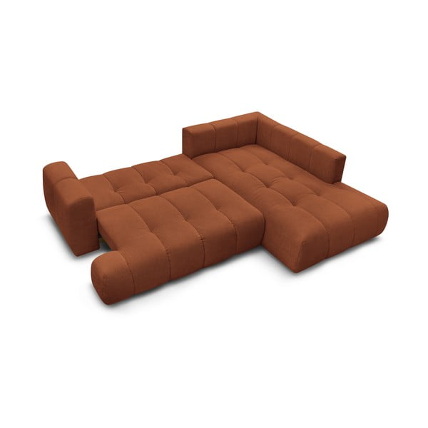 Ceglasty rozkładany/ze schowkiem narożnik (prawostronny/w kształcie litery L) Fuji – Bobochic Paris-image-4