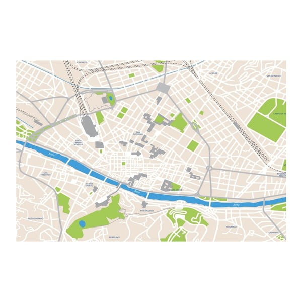 Obraz Homemania Maps Florence, 70x100 cm