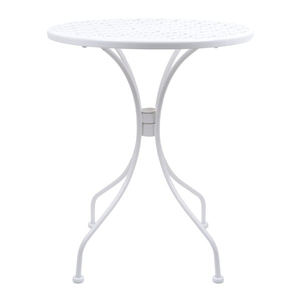 Biały metalowy stolik ogrodowy Ewax, ⌀ 60 cm