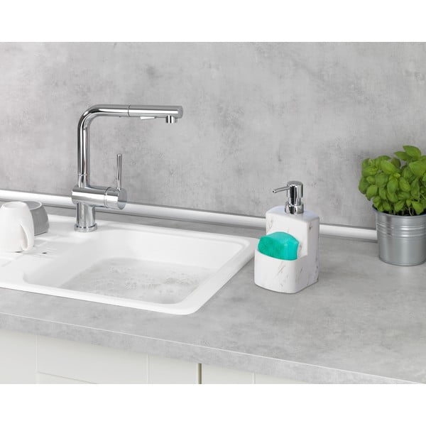 Biały ceramiczny dozownik do mydła Wenko Festival Marble, 380 ml-image-1