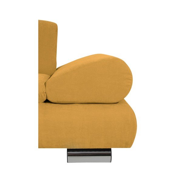 Żółta sofa narożna lewostronna z regulowanym podłokietnikiem Max Winzer Palm Bay-image-1